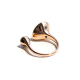 Pear-shaped open ring Amethyst Pink Gold