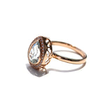 Pear-shaped ring Aquamarine Pink Gold