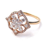 Water Fleur Ring White Gold