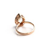Pear-shaped ring Aquamarine Pink Gold